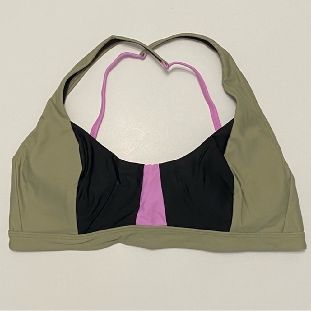 NWT prAna‎ Tulum Bikini Top in Black Color Block